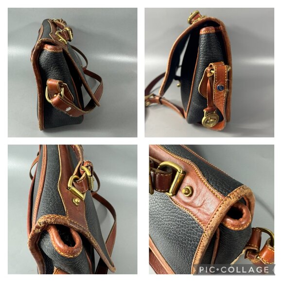 Vintage DOONEY & BOURKE BLACK ALL WEATHER LEATHER Crossbody Shoulder Purse - Picture 12 of 13